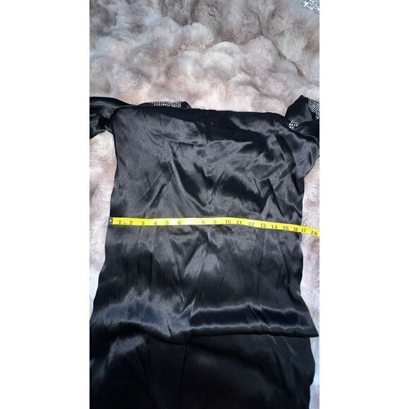 Vintage Albert Nipon Black With Swarovski Crystals Silk Blend Dress  Size 2, USA - Picture 11 of 16